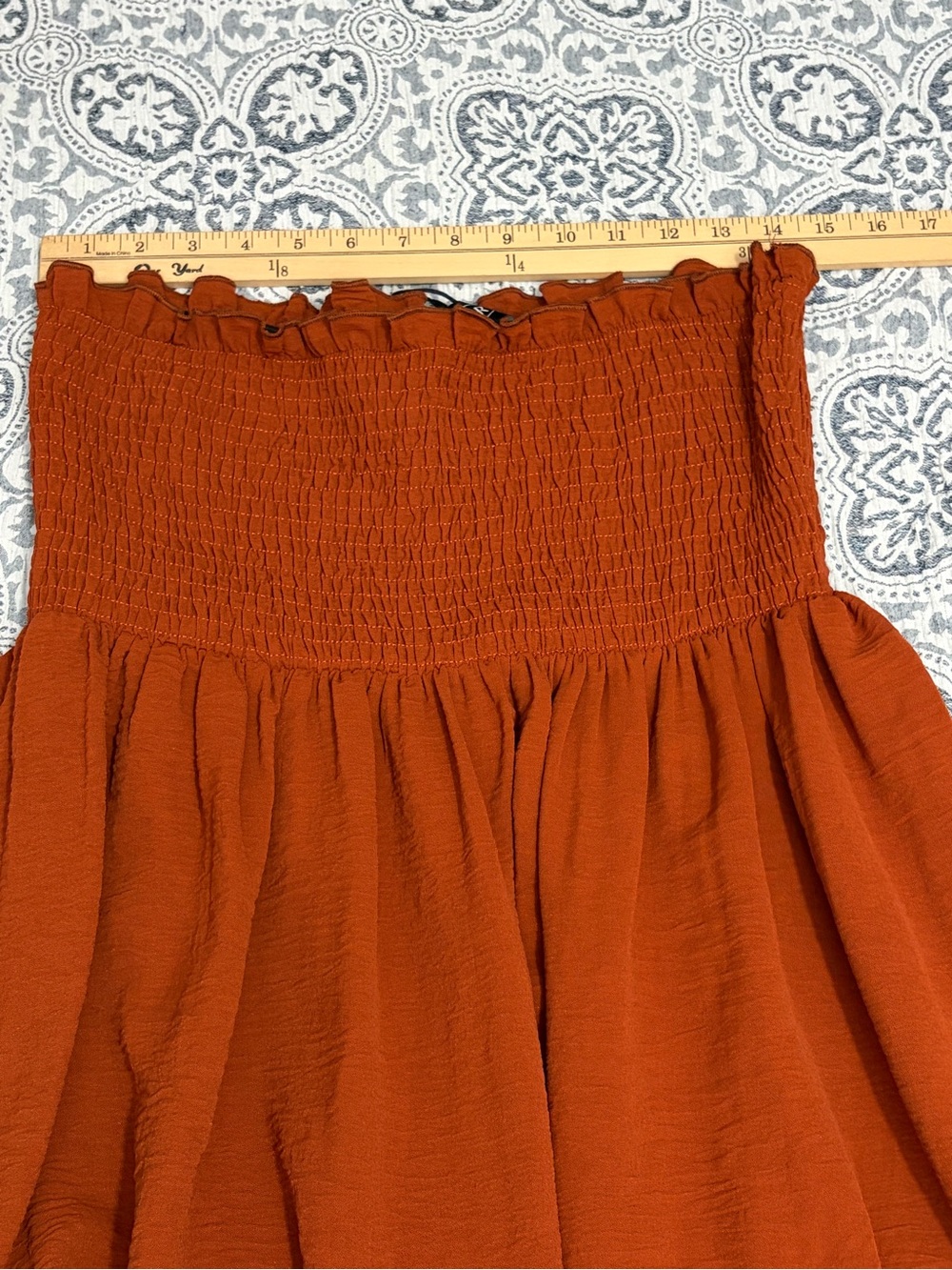 Cider Rust Smocked High-Low Ruffle Dress Large - Picture 5 of 7